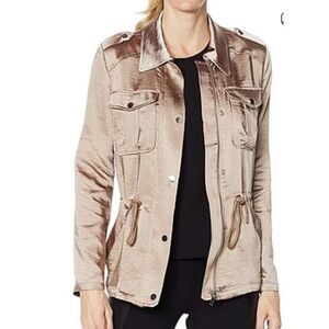 With the Girls by Avec Les Filles Taupe Silk Anorak Jacket